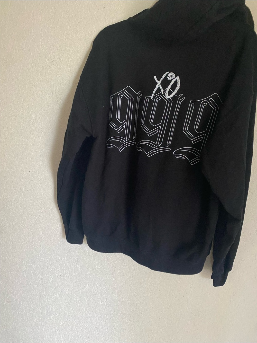 The Weeknd XO x Juice WRLD 999 Club Goth Black Graphic Smile Hoodie Sweatshirt - Picture 14 of 14